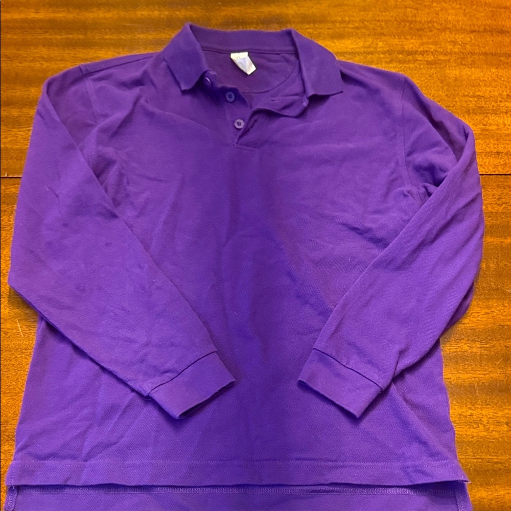 Purple Long Sleeve Polo Shirt